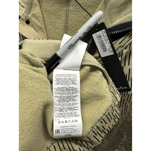 NEW Stone Island Light Tan Camouflage Print Cotton Hoodie Small - Picture 8 of 9